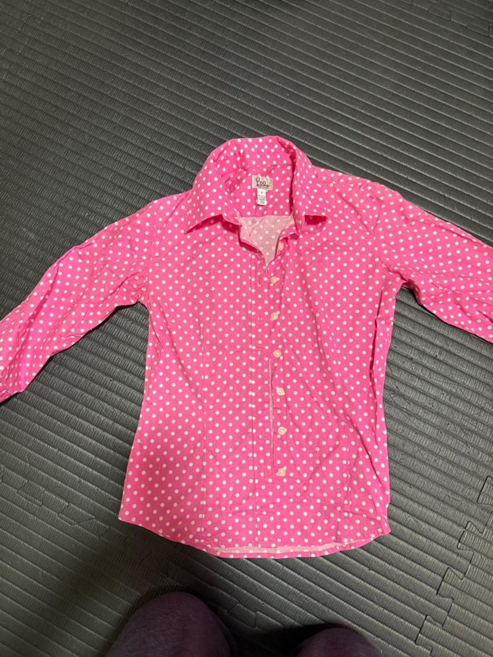 Lilly Pulitzer Hot Pink Polka Dot Button-Down Shirt